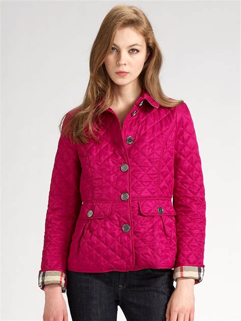 pink burberry jackets|burberry quilted jacket pink.